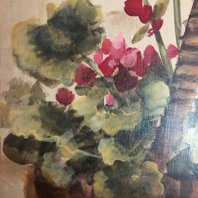 Ann Sweeney Bread Board - Basket of Geraniums