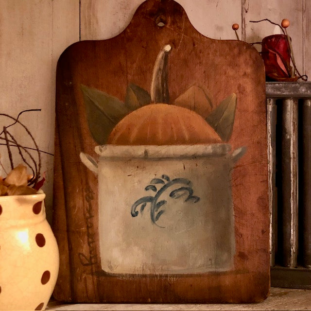 Ann Sweeney Bread Board - Pumpkin Crock
