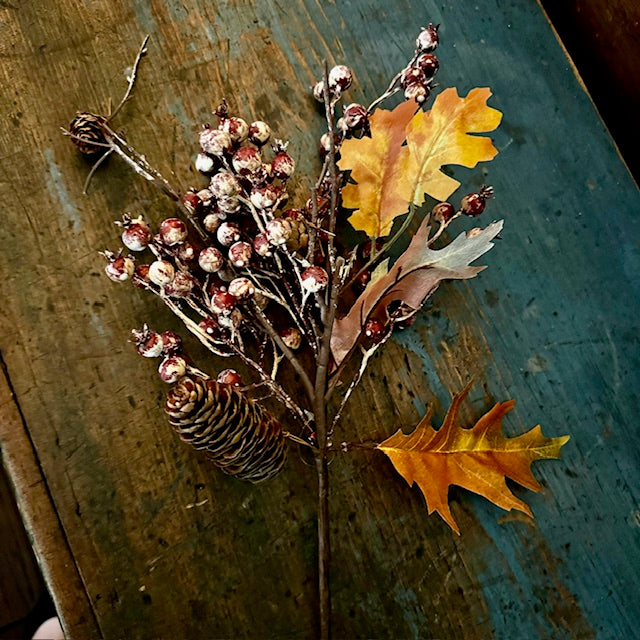 Wreath - Frosted Fall Leaf Stem