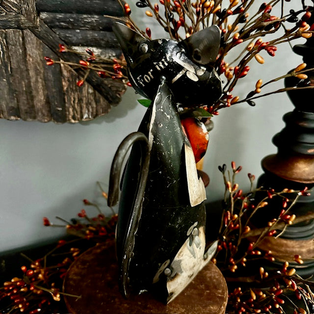 Recycled Metal - Pumpkin Cat