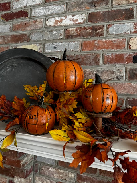 Recycled Metal - Pumpkin Luminaries