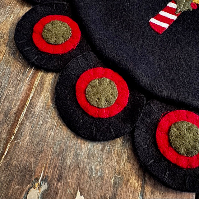 Candle Mat - Candy Canes