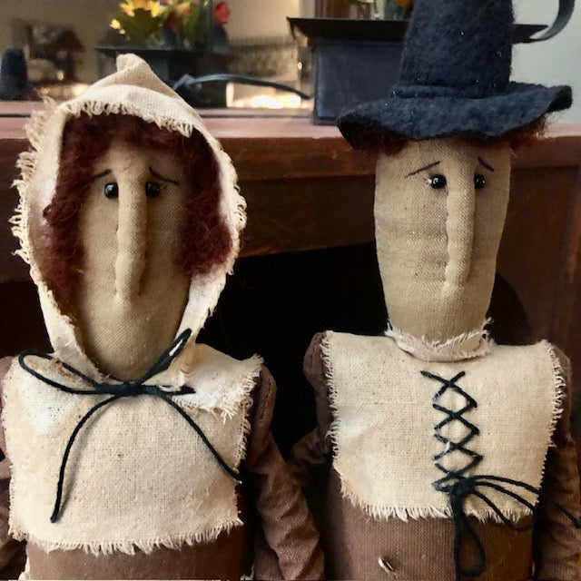 Brown House Ornament - Pilgrim Couple