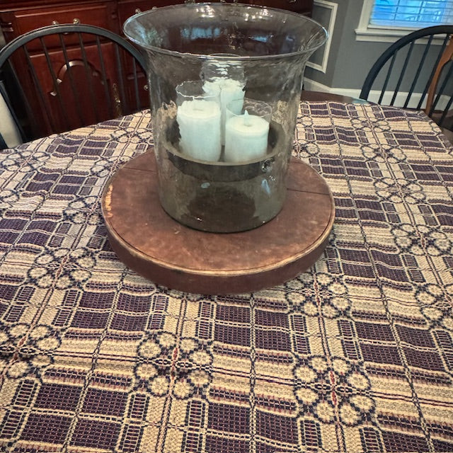 Table Square - Coverlet - Red, Cream and Blue