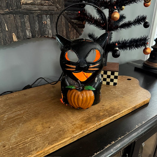 Recycled Metal - Cat Lantern