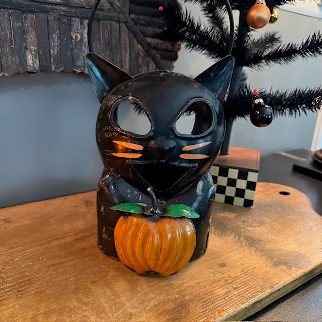 Recycled Metal - Cat Lantern