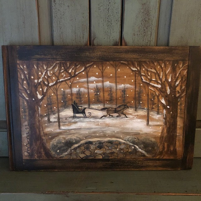 Ann Sweeney Bread Board - Winter Sleigh