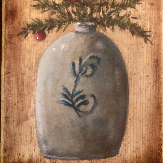 Ann Sweeney Bread Board - Star Topped Jug/Tin Lantern