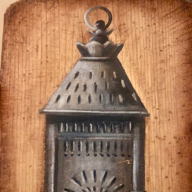 Ann Sweeney Bread Board - Star Topped Jug/Tin Lantern