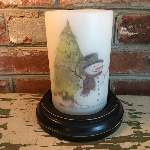 Candle Sleeve -Scarf Snowman