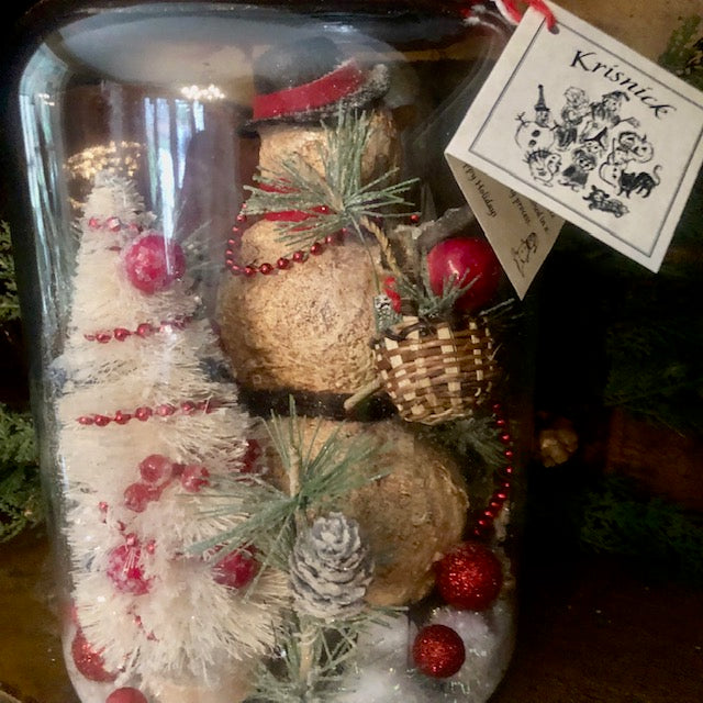 Krisnick -Apothecary Jar Snowman