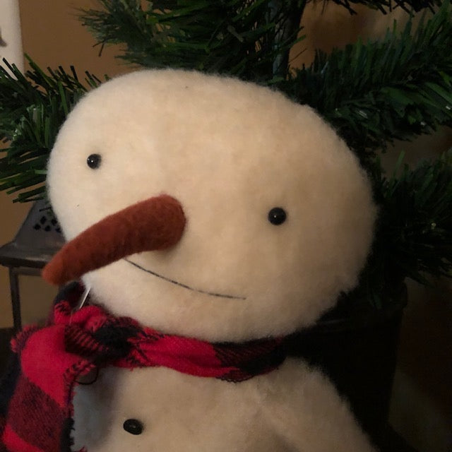 Snowman - Red Plaid Scarf