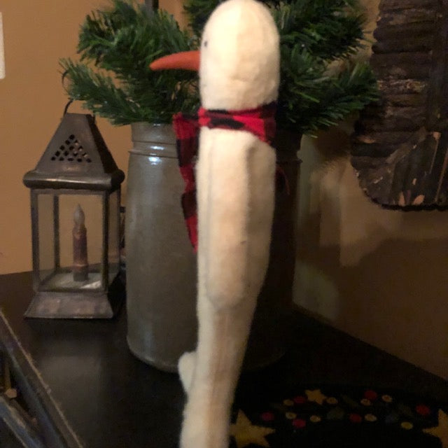 Snowman - Red Plaid Scarf