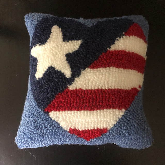 Pillow - Americana Heart (8x8)