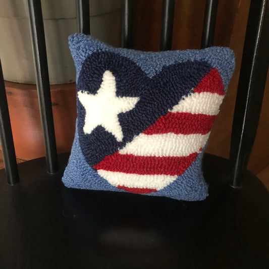 Pillow - Americana Heart (8x8)