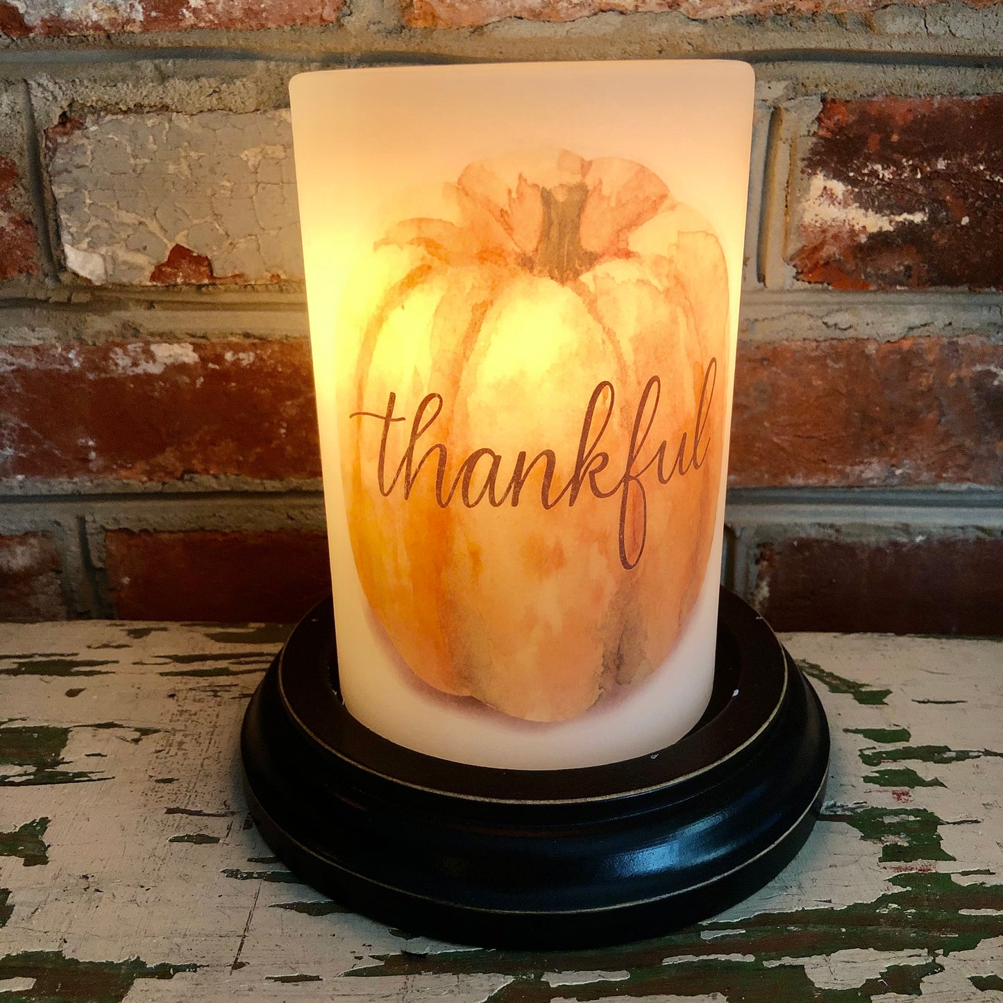 Candle Sleeve - Thankful Pumpkin