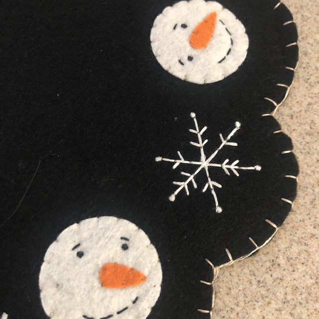 Candle Mat - Snowman