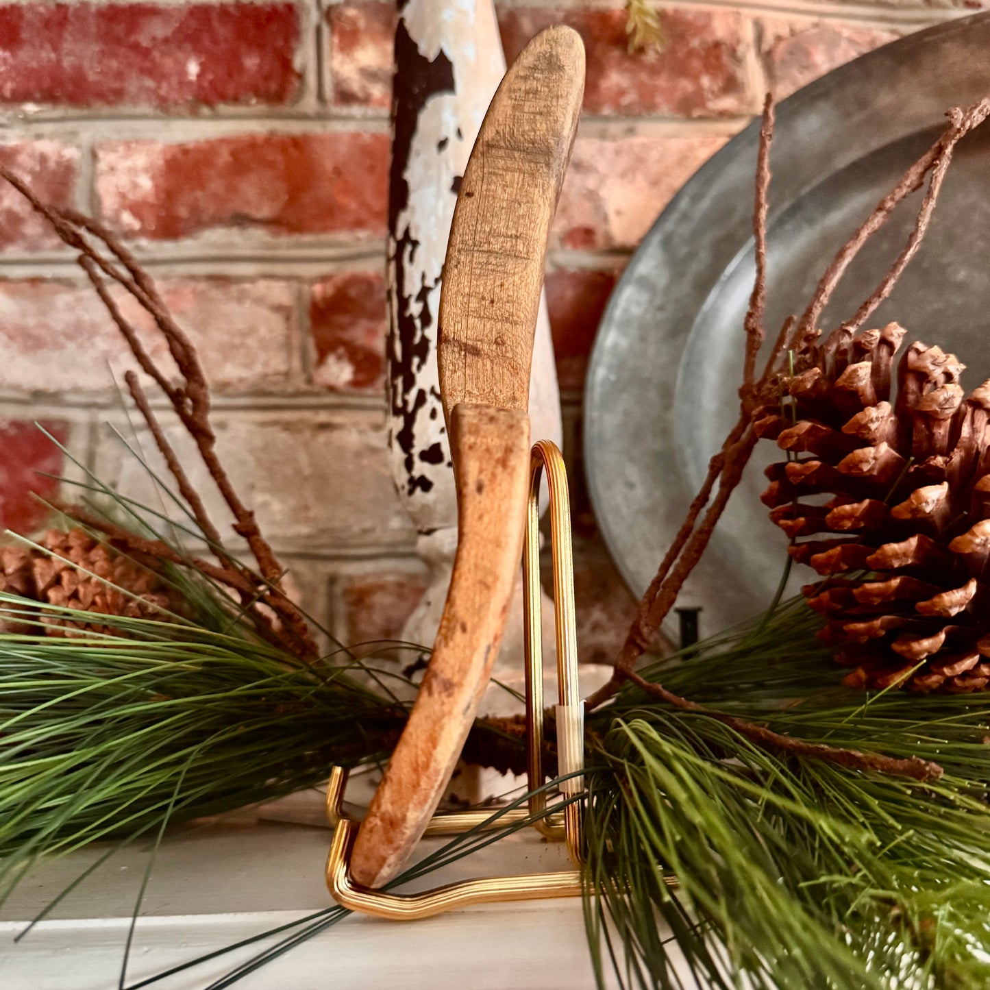 Ann Sweeney Butter Paddle - Candy Cane Santa