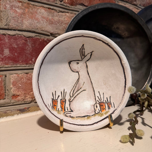 Ann Sweeney Bowl - Etched Bunny