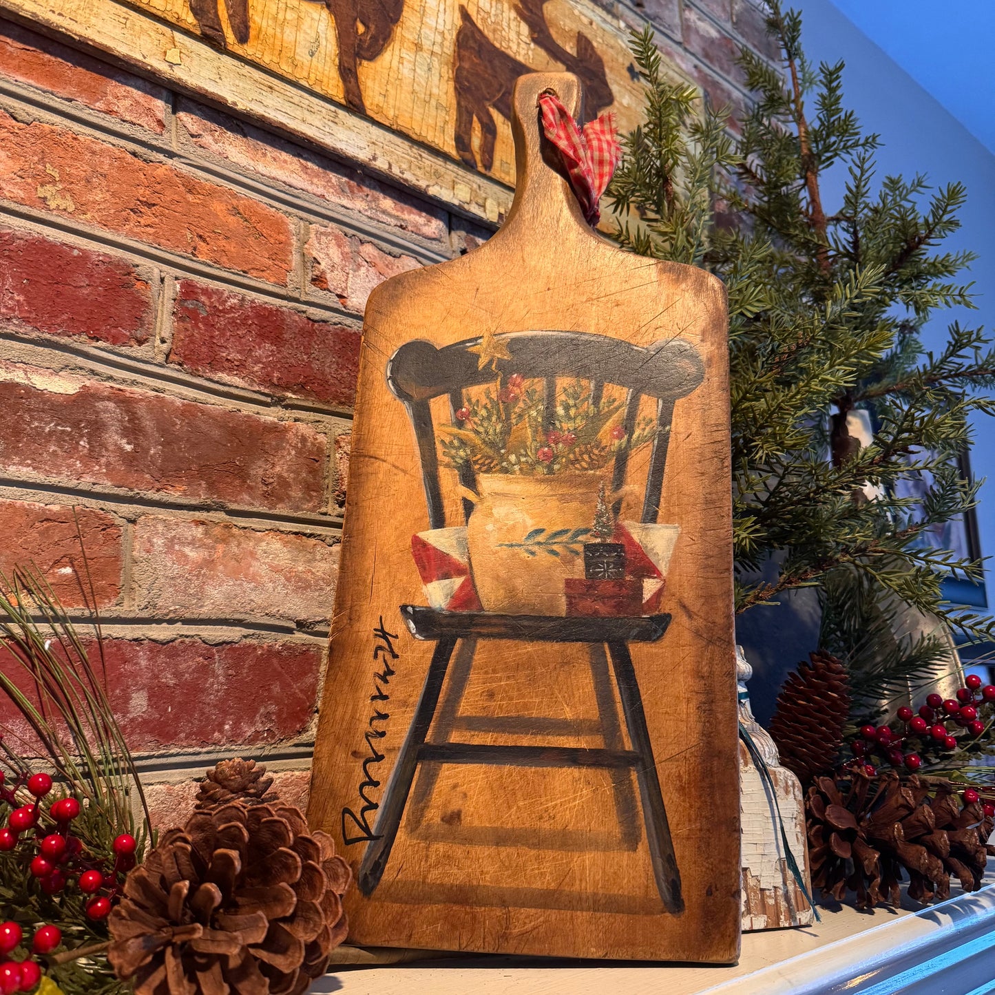 Ann Sweeney Bread Board  - Black Holiday Chair