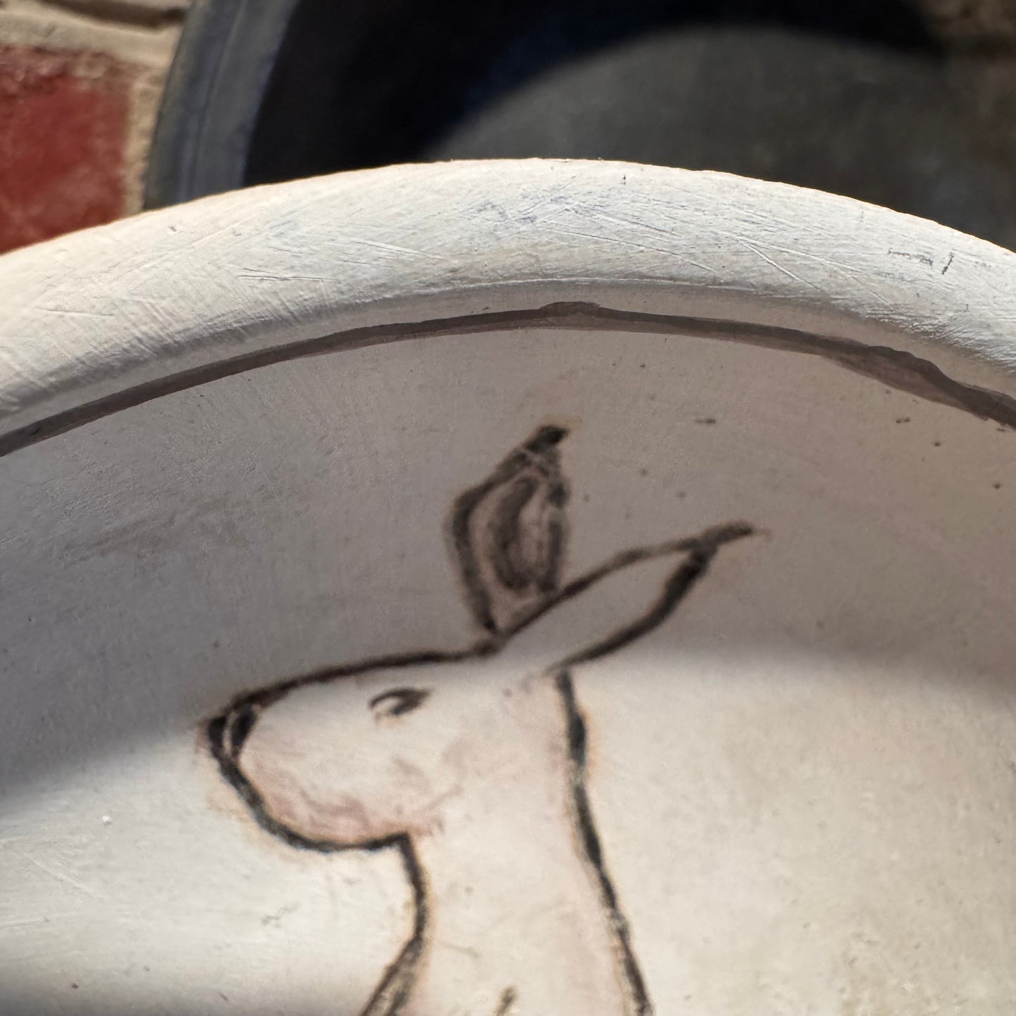 Ann Sweeney Bowl - Etched Bunny