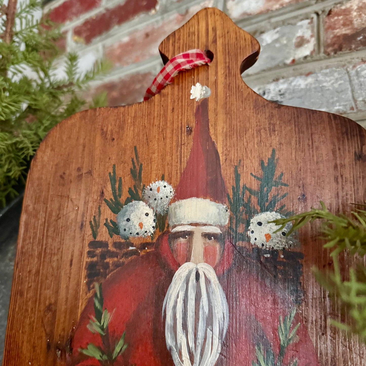 Ann Sweeney Bread Board  - Snowball Santa