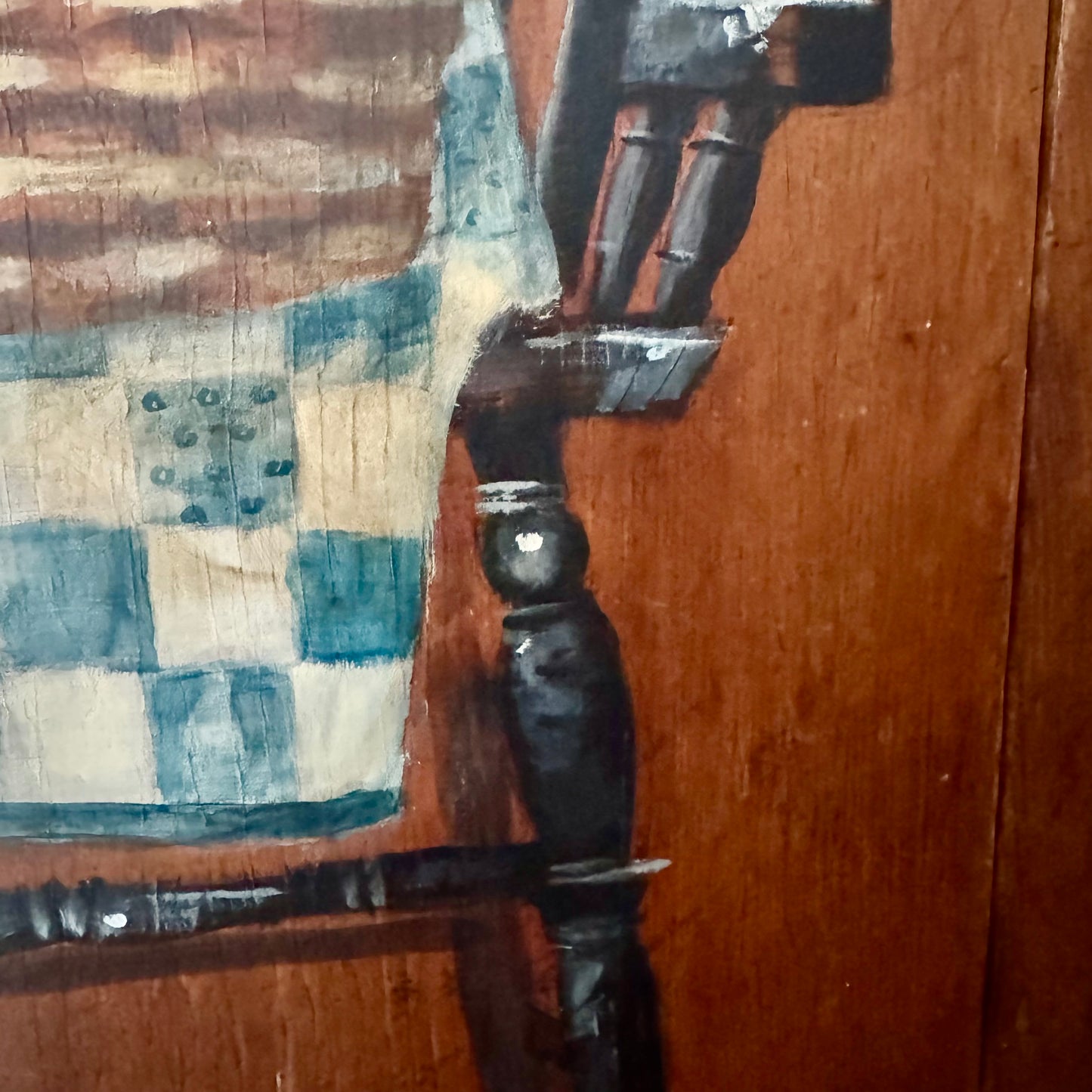 Ann Sweeney Bread Board - Blue Quilt Windsor Chair