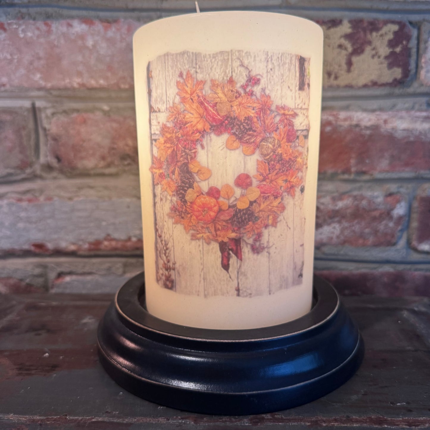Candle Sleeve - Fall Wreath