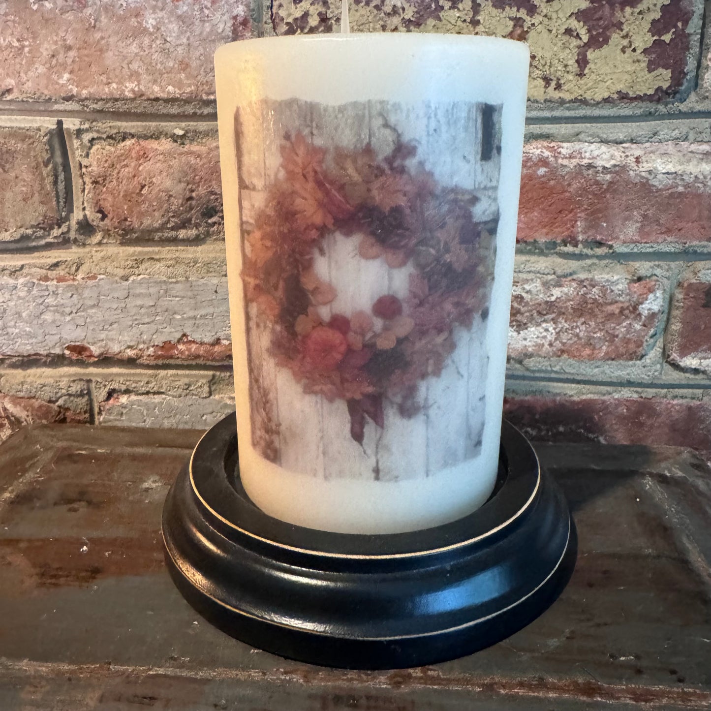 Candle Sleeve - Fall Wreath