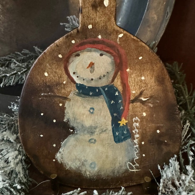 Ann Sweeney Butter Paddle - Red Capped Snowman