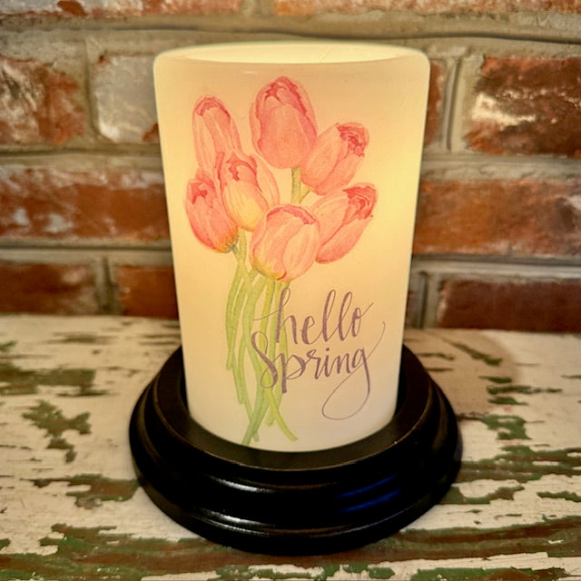 Candle Sleeve - Hello Spring Tulips