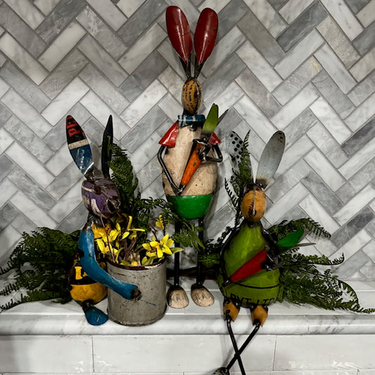 Recycled Metal - Rabbit Planter