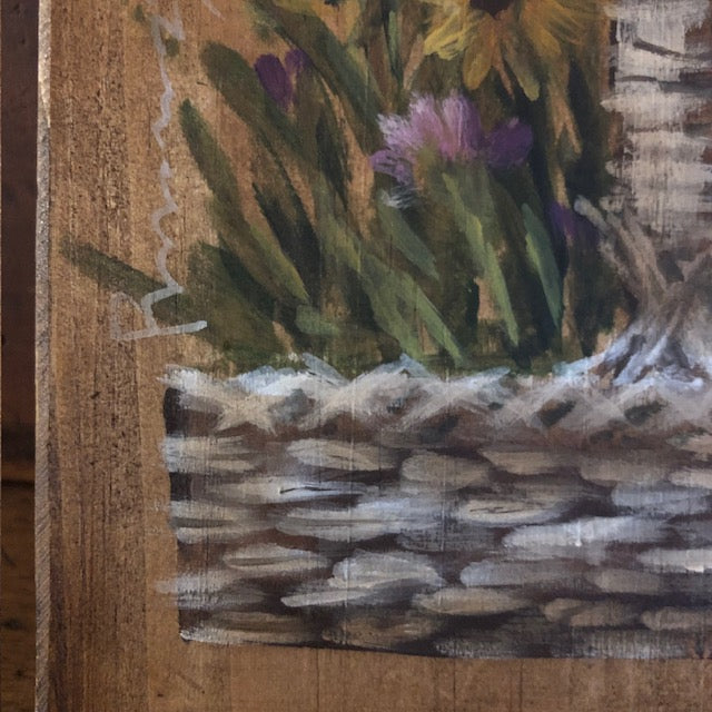 Ann Sweeney Bread Board - White Flower Basket