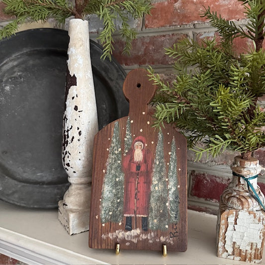 Ann Sweeney Bread Board - Fir Trees Santa