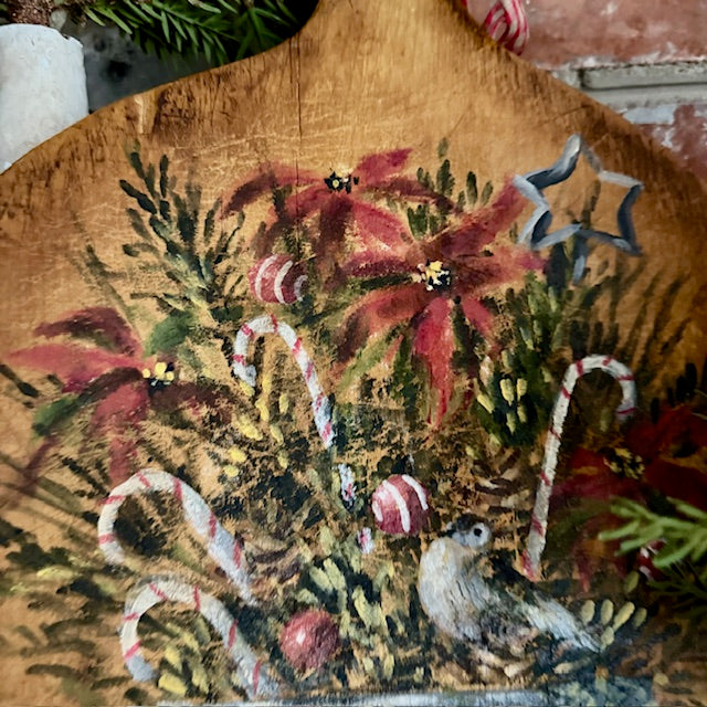 Ann Sweeney Bread Board  - Punched Tin Holiday Arrangement