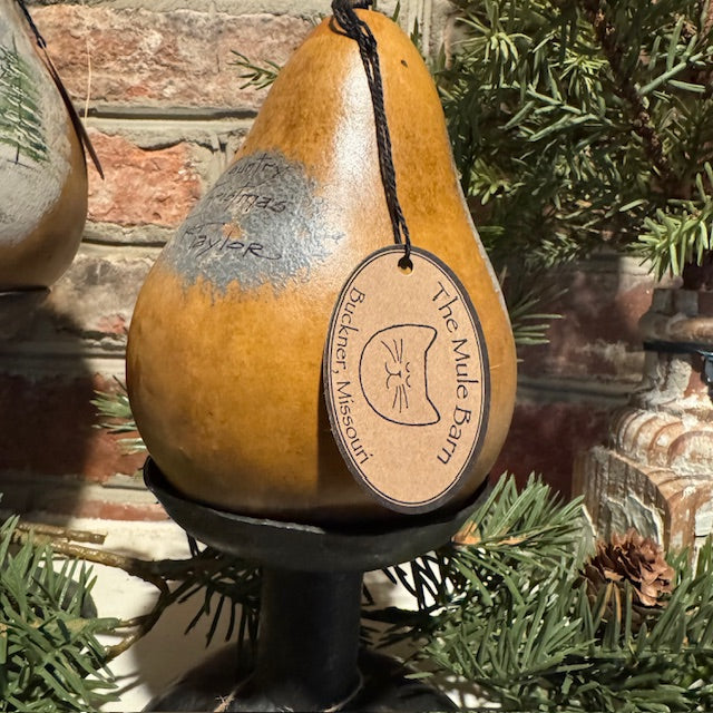 The Mule Barn - Lighted Gourd -  Winter Church