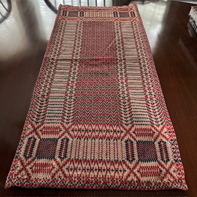 Runner - Coverlet - Red, Cream and Blue