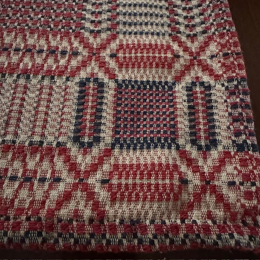 Runner - Coverlet - Red, Cream and Blue