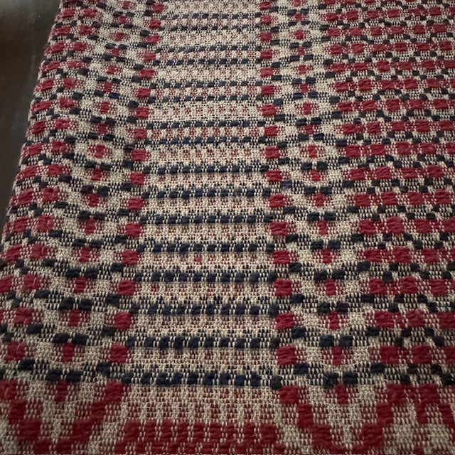 Runner - Coverlet - Red, Cream and Blue