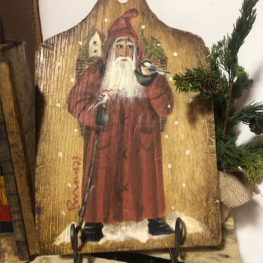 Ann Sweeney Bread Board - Feathered Friends Santa
