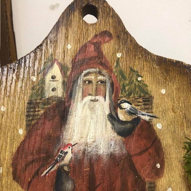 Ann Sweeney Bread Board - Feathered Friends Santa