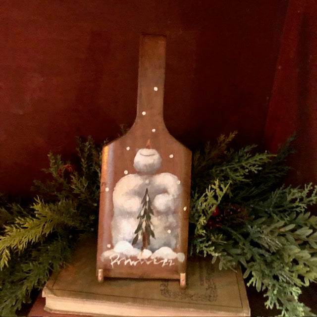 Ann Sweeney Butter Paddle - Watching The Snowflakes Snowman