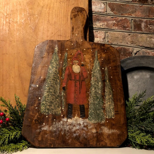 Ann Sweeney Bread Board - Fir Trees Santa