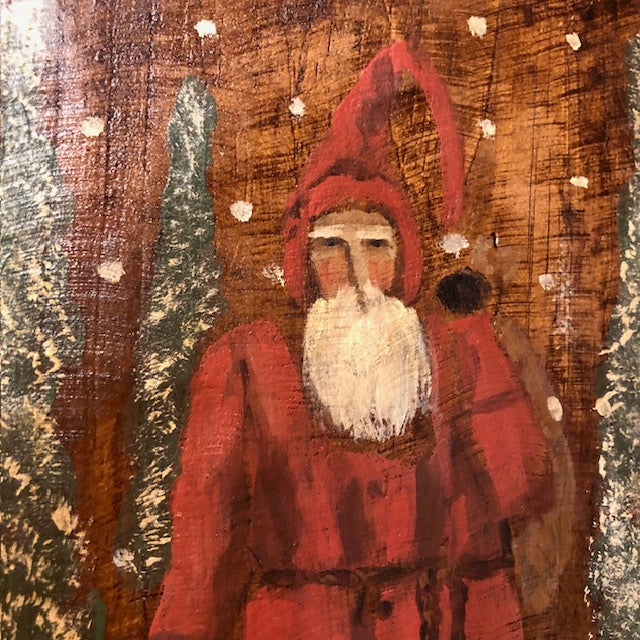 Ann Sweeney Bread Board - Fir Trees Santa