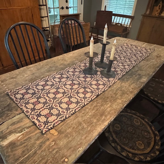 Runner - Coverlet - Red, Cream and Blue