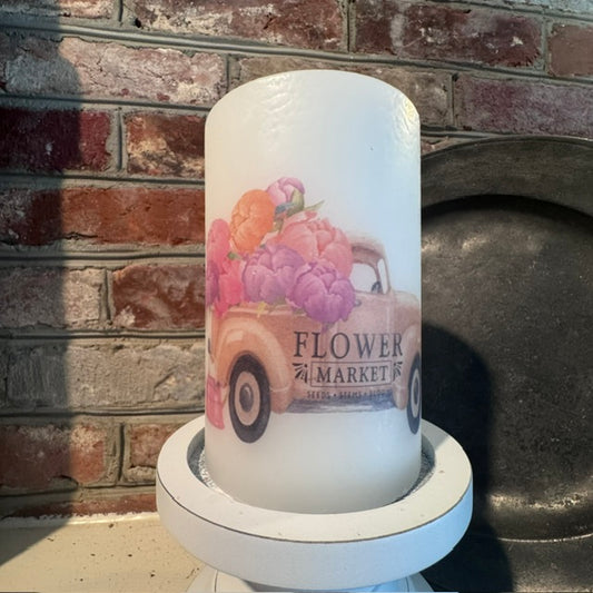 Candle Sleeve - Flower Market Truck