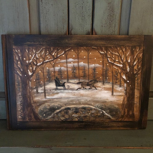 Ann Sweeney Bread Board  - Winter Sleigh