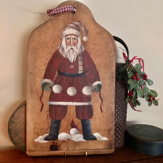 Ann Sweeney Bread Board - Snowball Santa