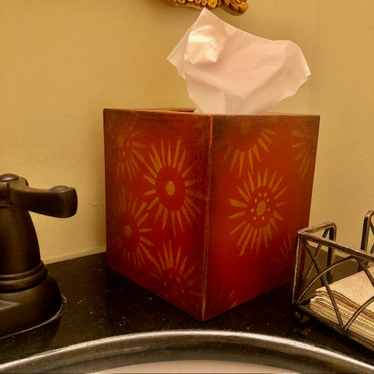 Tissue Box -  Sunflower Burst Red