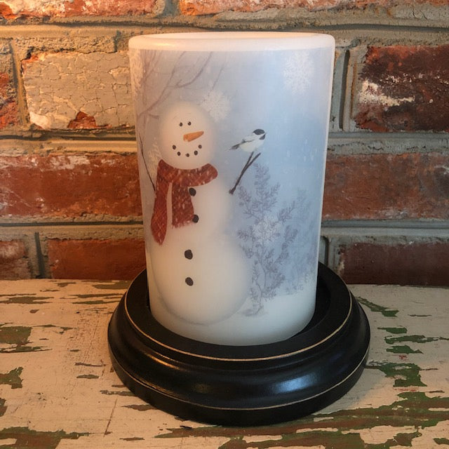 Candle Sleeve - Chickadee Snowman